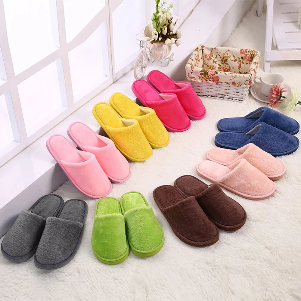 Mens Solid Colour Home Slippers Indoor Warm Thin Velvet Non Slip Slippers Comfortable Breathable Cotton Half Drag Slippers 241031