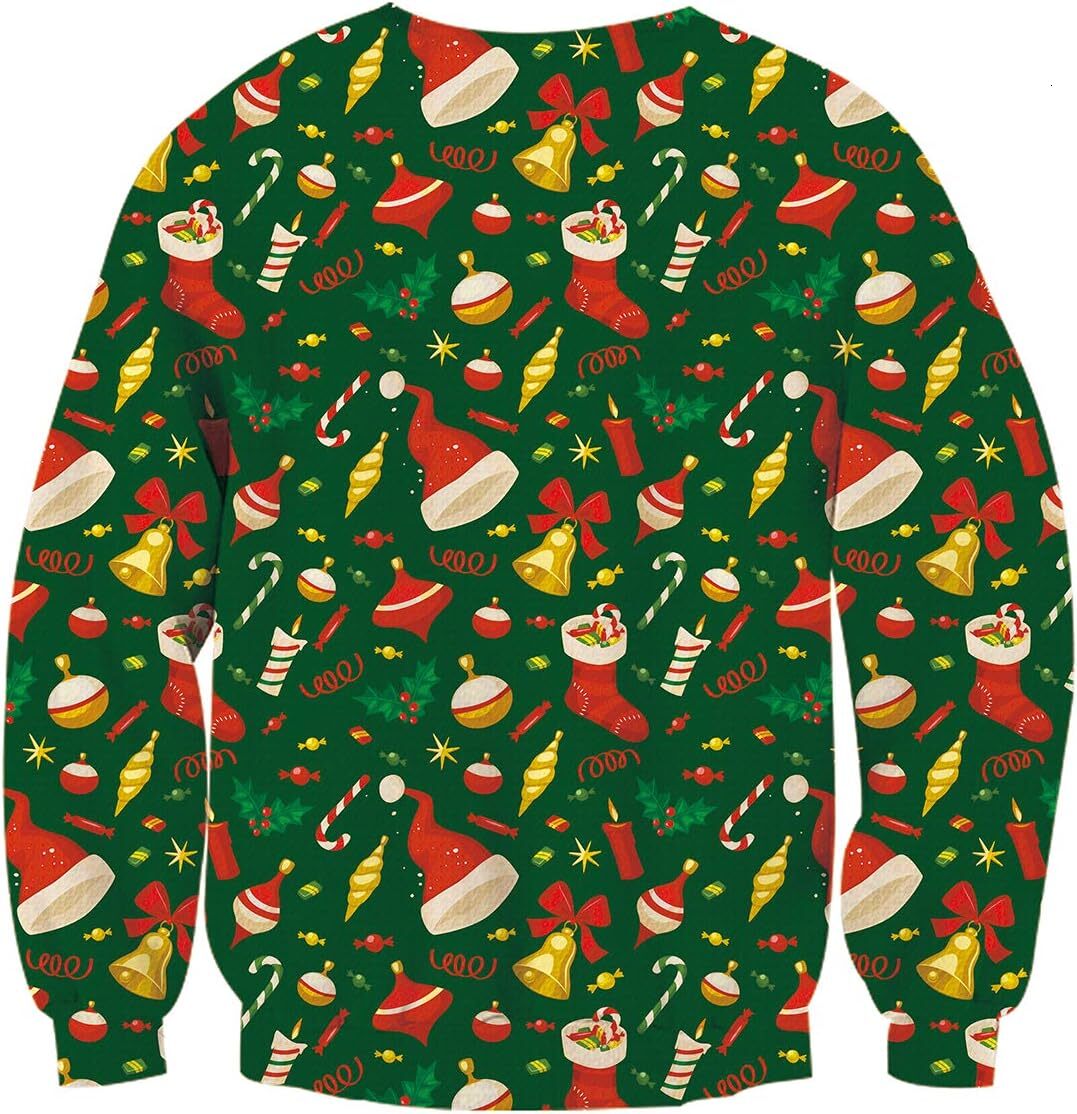Long Sleeve Shirts for Men sweatshirt Men Ugly Christmas Sweater Novelty 3D Graphic Long Sleeve Male Xmas Sweatshirt Size T shirt Tee Streetwear Casua