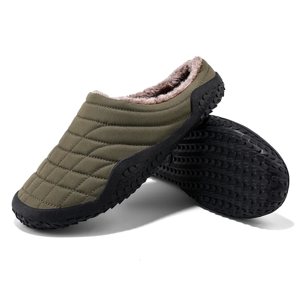 Men Winter Warm Cotton Slippers Women Indoor Home Cotton Shoes Outdoor Non-slip Plush Fur Casual Slippers Thick Big Size 37-48 241031