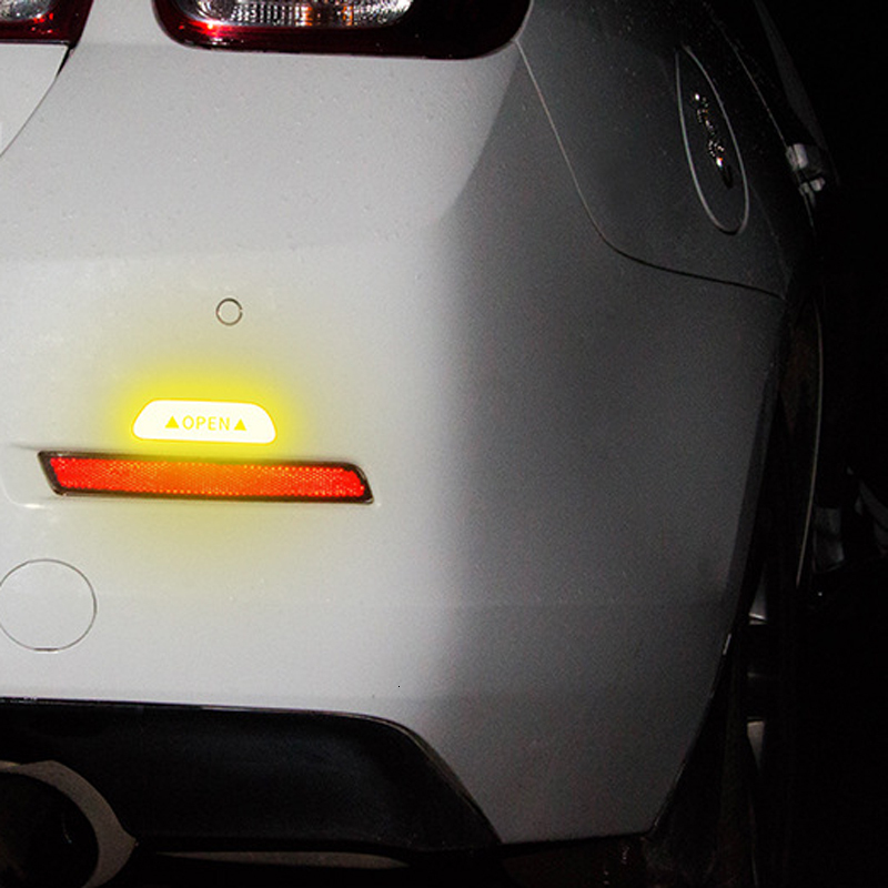 New 4Pcs Open Reflective Tape Warning Mask Sticker Improve Night Visibilty Safety Car Door Opening Strip Car Accessories