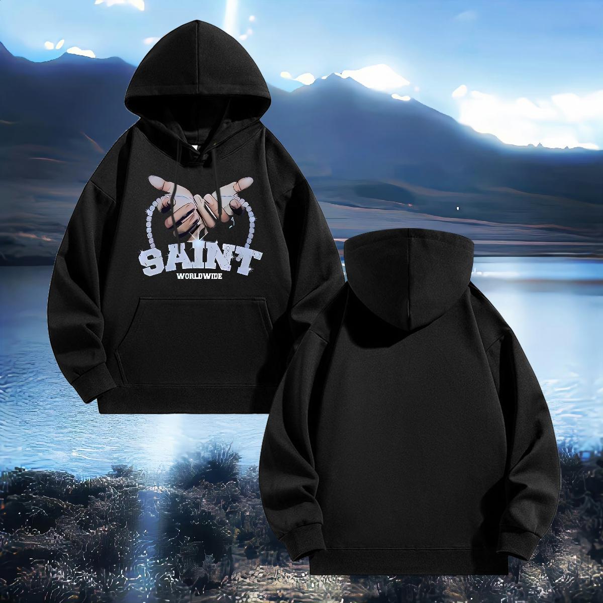 New Arrival Men Hoodie Hooded Collar Long Sleeves TOP Quality Men's Hooded Sweatshirt High Street Hip Hop Tops Pullover Hoodie Anime Velvet Thick