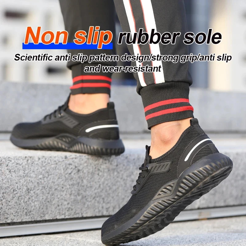 Safety Shoes MENS Headgear Steel Anti-crushing MENS Work Shoes Tennis Light Polishing Test Indestructible Shoes Drop 241031