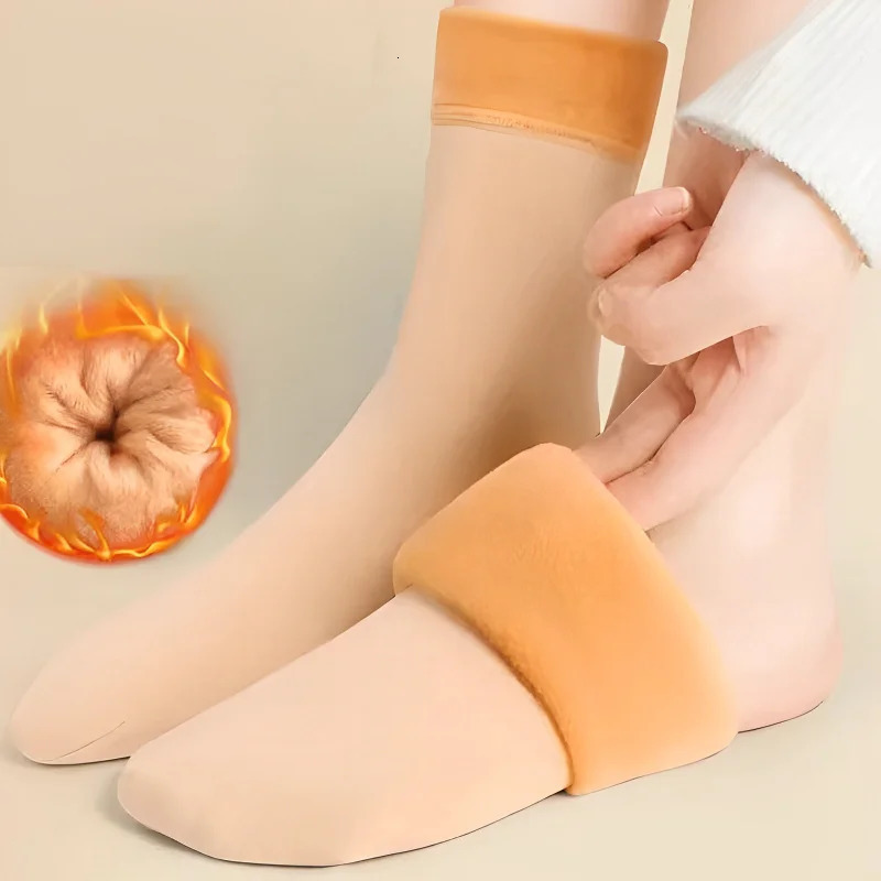 Winter Warm Women Socks Soft Thicken Thermal Plush Socks Solid Color Velvet Wool Snow Boots Floor Socks Home Sleeping Sock 241031