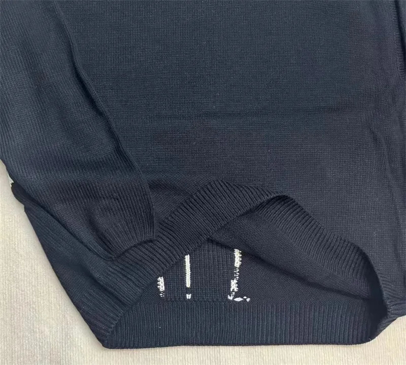 24ss Oversized Enfants Riches Deprimes Turtleneck Sweater Men Women Letter Print ERD Black Knitted Pullovers 241031