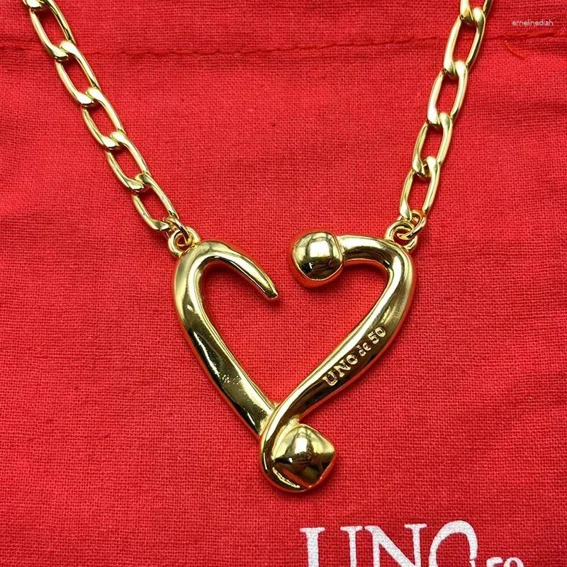 Pendants 2024 UNOde50 European And American Selling Fashion High Quality Heart Necklace Women's Romantic Jewelry Bag