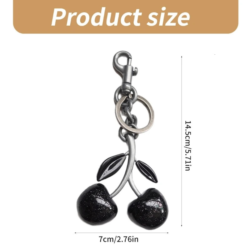 Trendy Cherrys keychain charm and sturdy alloy suitable for car keys and bags 241031