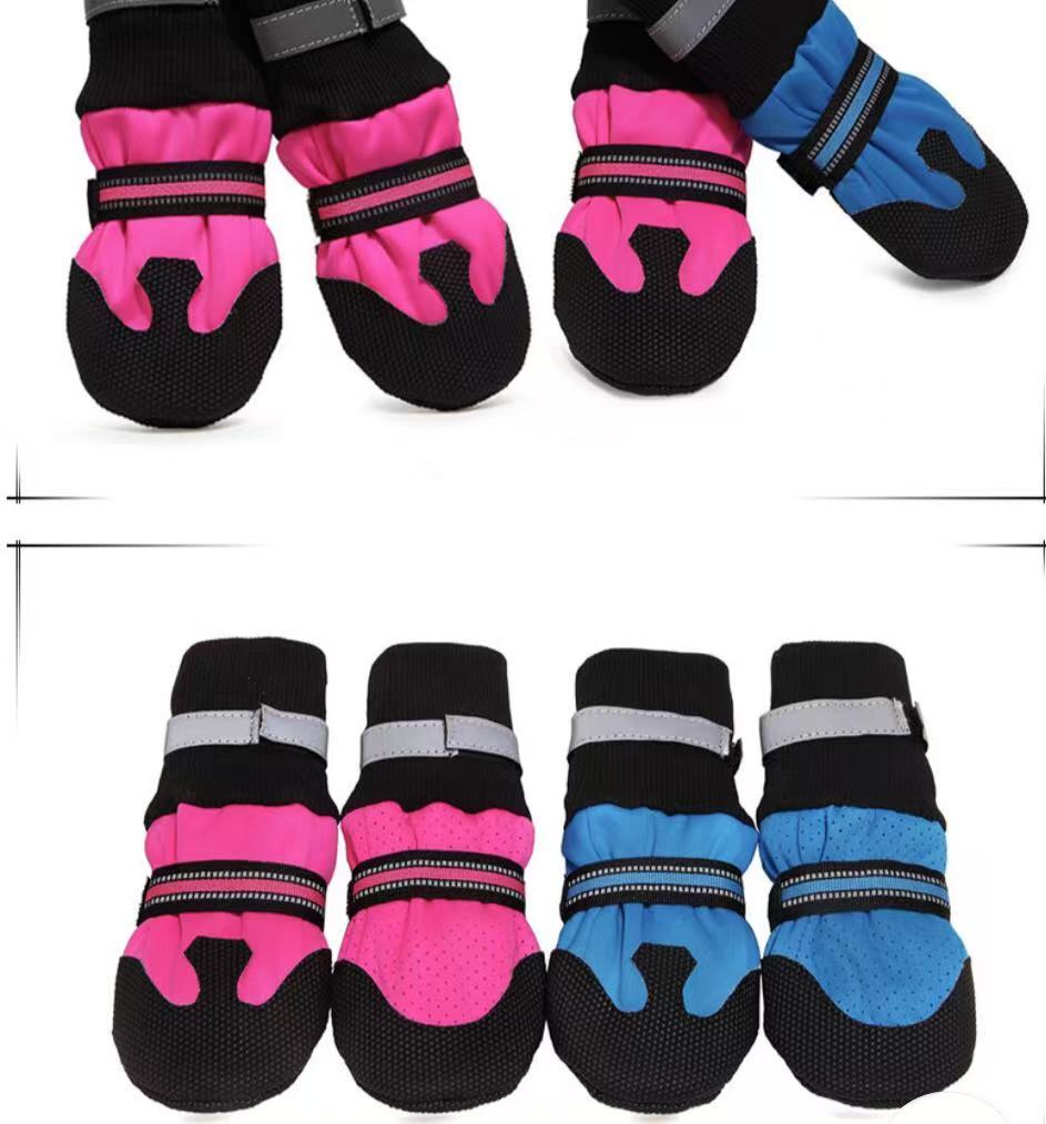 Small, medium, and large dog shoes that can't run off, soft soled walking pet shoes for outdoor walking, anti dirty dog foot covers