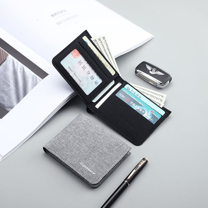 New designer canvas wallet, men's fashion brand, fashionable, simple and casual wallet, functional driver's license integrated bag, multi po