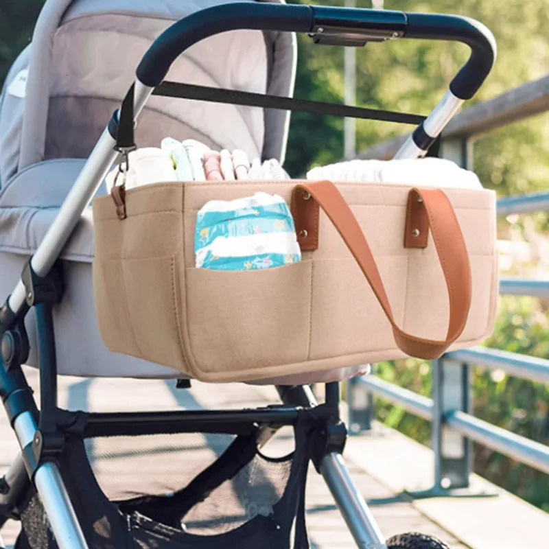 New With Handle Caddy Changing Nappy Kids Carrier Large Pocket Baby Felt Storage Nursery Organizer Basket Infant Diaper Bag