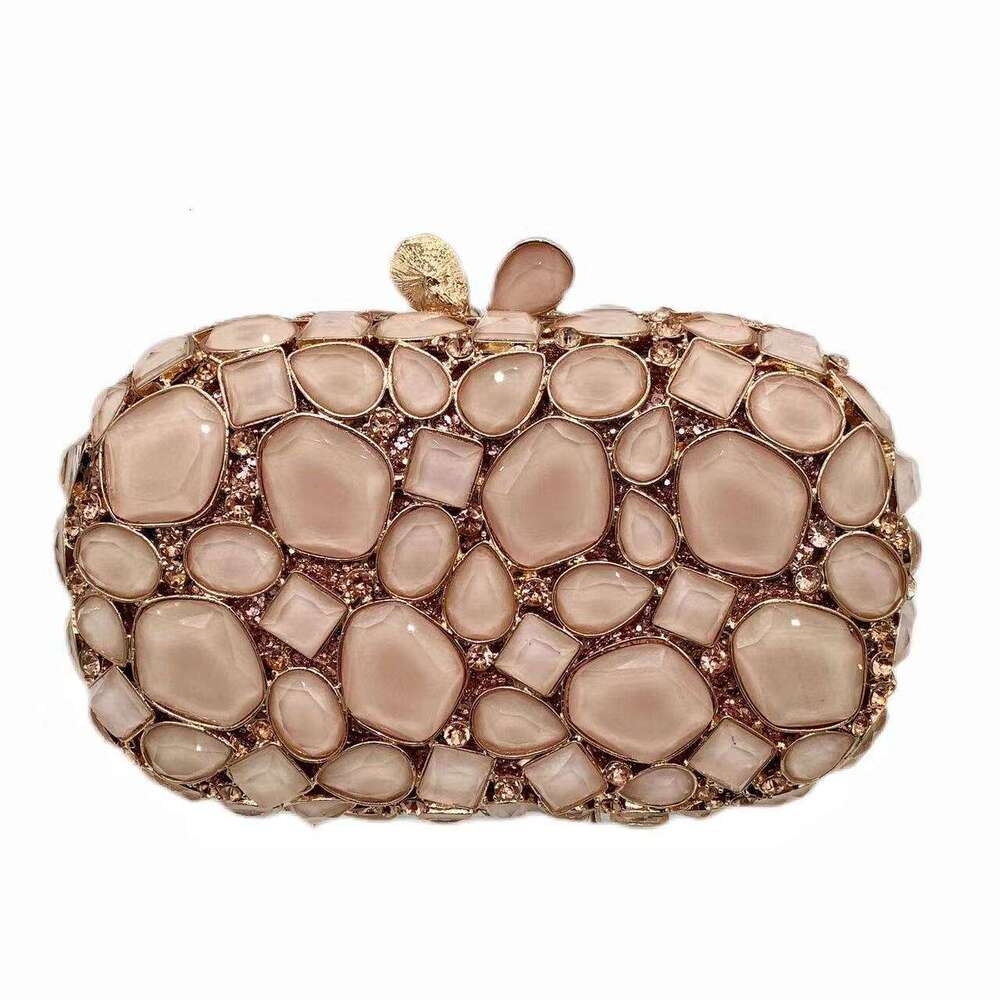 Shimmer Stones Metal Box Glitter Shiny Dias Evening Wedding Party Clutch Purse Fashion Women Handbag Shoulder Bag