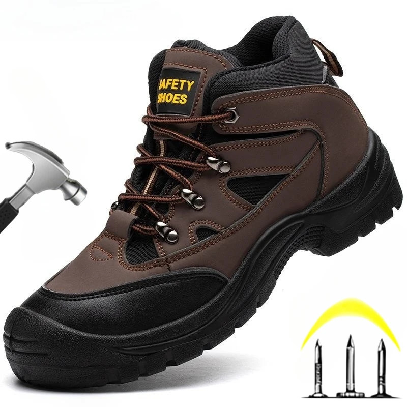 Lightweight Men Safety Botas Men Work Safety Shoes Anti-puncture Steel Toe Cap Non Slip Work Sneakers Male Indestructible Boots 241031