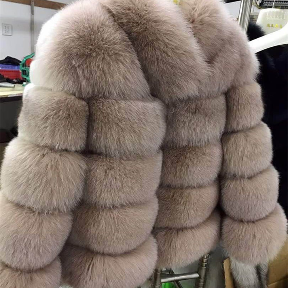 QUEENTINA Natural Real Fox Fur Coat Fashion Winterjacket Women Warm 2023 New Outerwear Designer External Clothes Plus