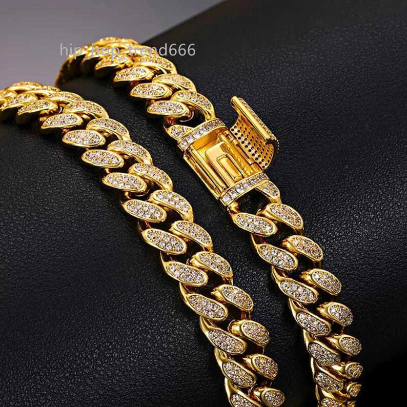Master Rocks Hiphop Necklace 925 Sterling Silver 12mm Iced Out VVS Moissanite Cuban Link Chain Necklace