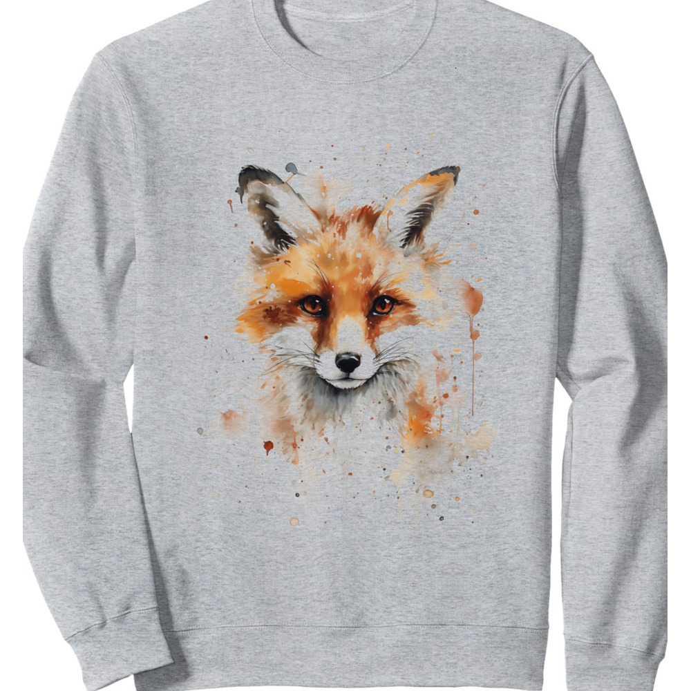 Long Sleeve Shirts for Men sweatshirt Fox Wildlife Forest Animal Lover Cute Foxes Design Sweatshirt T shirt Tee Streetwear Casual tops clothes