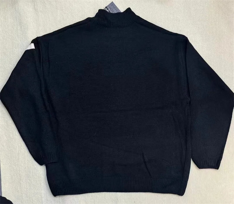 24ss Oversized Enfants Riches Deprimes Turtleneck Sweater Men Women Letter Print ERD Black Knitted Pullovers 241031