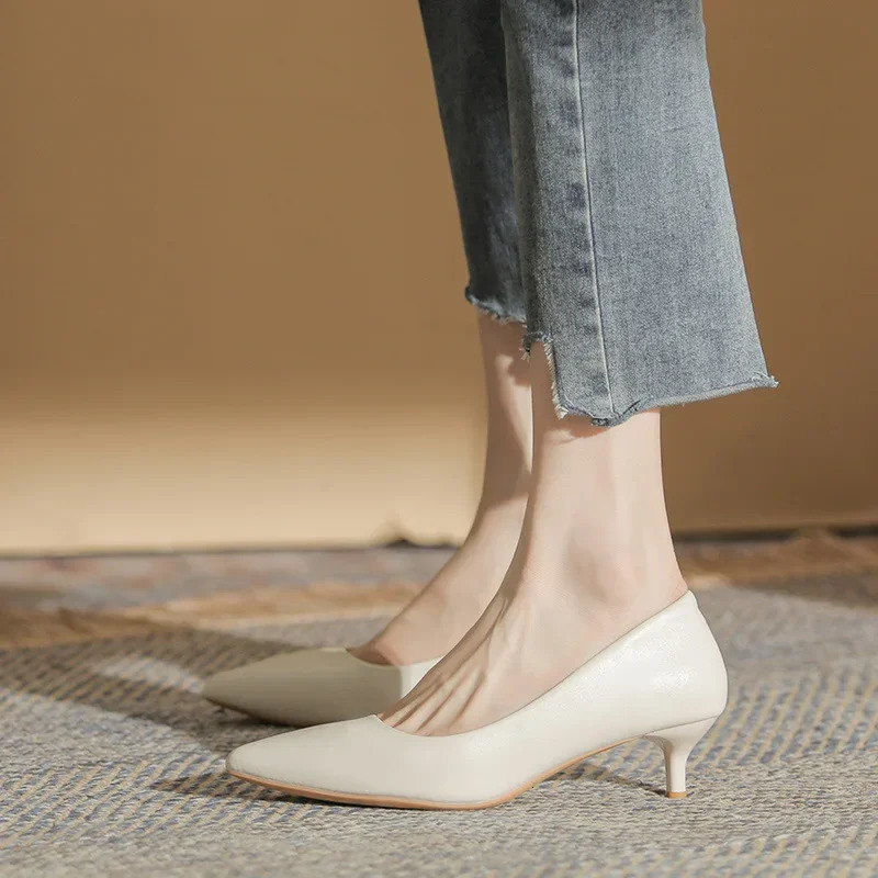 Pointed Toe Women Heels Sexy White Pumps Single Shoes 3cm 5cm 7cm Thin High Heel Spring Autumn Party Dress Shoes on Heels 241030
