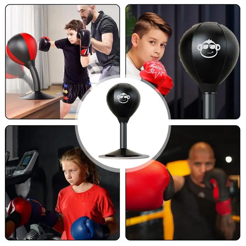 Punching Bag Desktop Punching Bag Stress Buster With Suction Cup Desk Table Boxing Punch Ball Suction Cup Reduce Tension Toys 241031