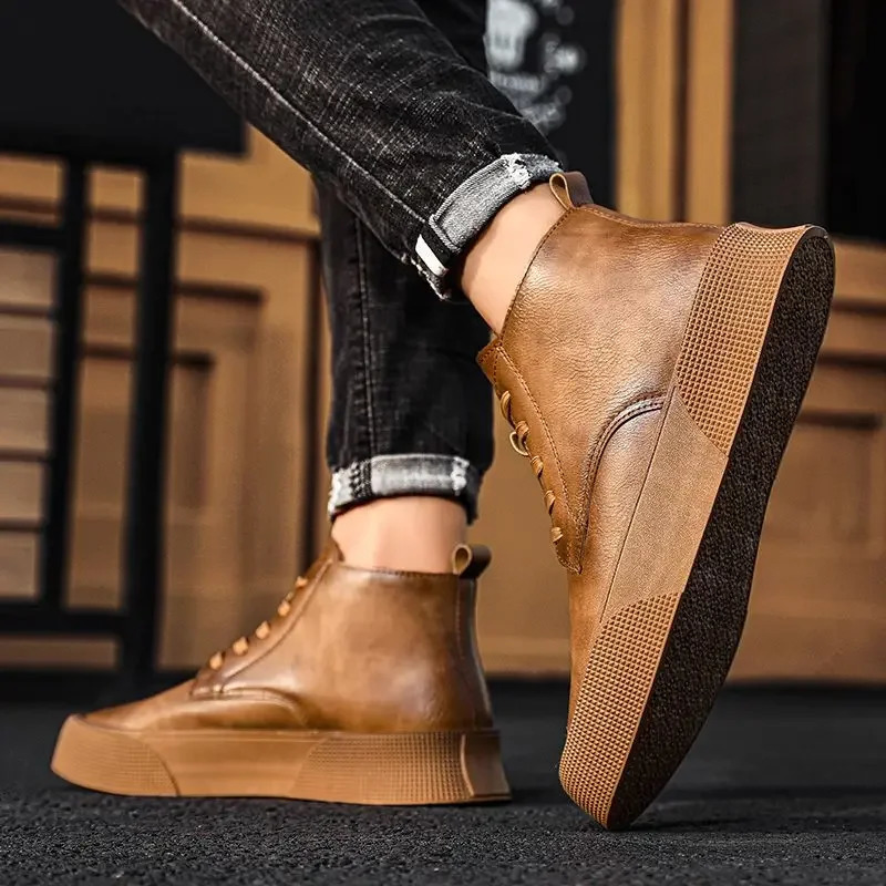 Rubber shoelaces mens shoes anti slip boots Y2k casual fashion sales discounts promotion shoes retro low-priced classic 241031