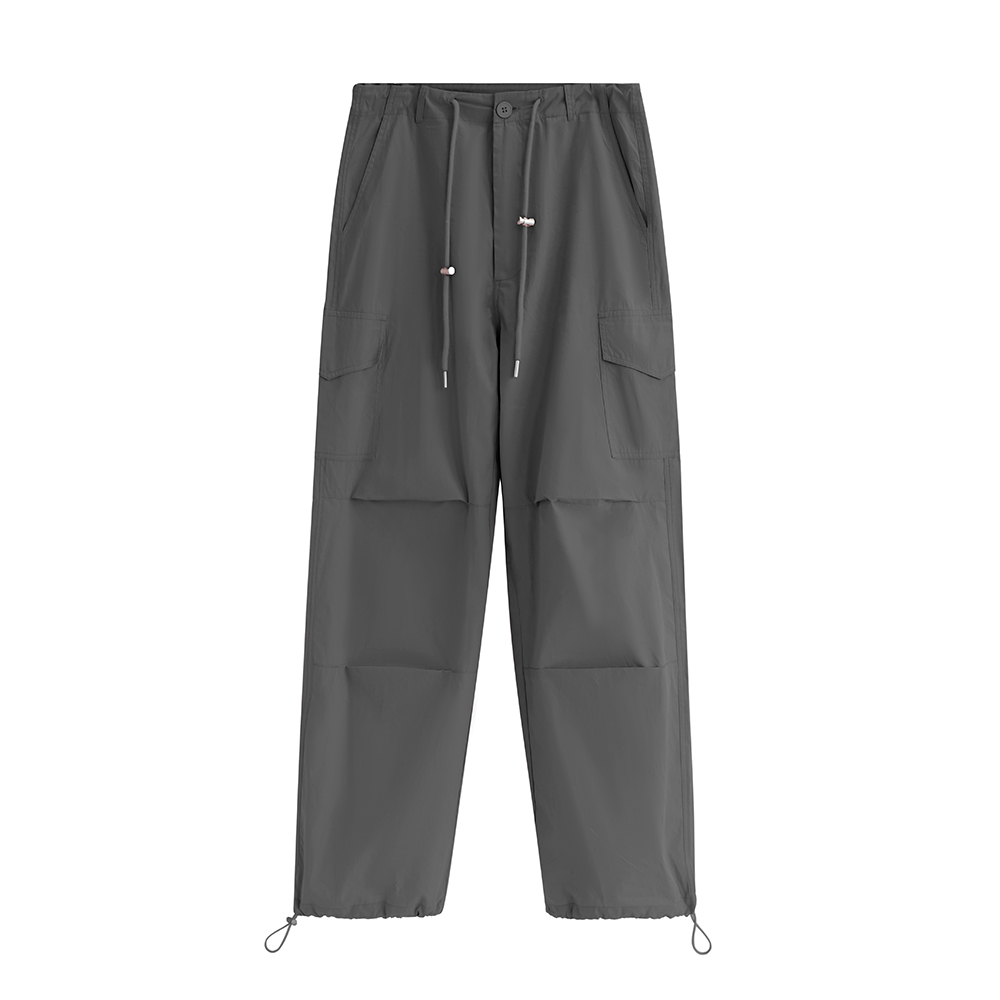 Trendy work trousers women summer thin section of the trend of loose thin drawstring leg casual trousers high waisted sports trousers