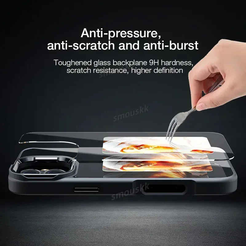 DIY E-ink screen projection AI photo built-in stand suitable for iPhone 15 14 13 Pro Max smart NFC phone case