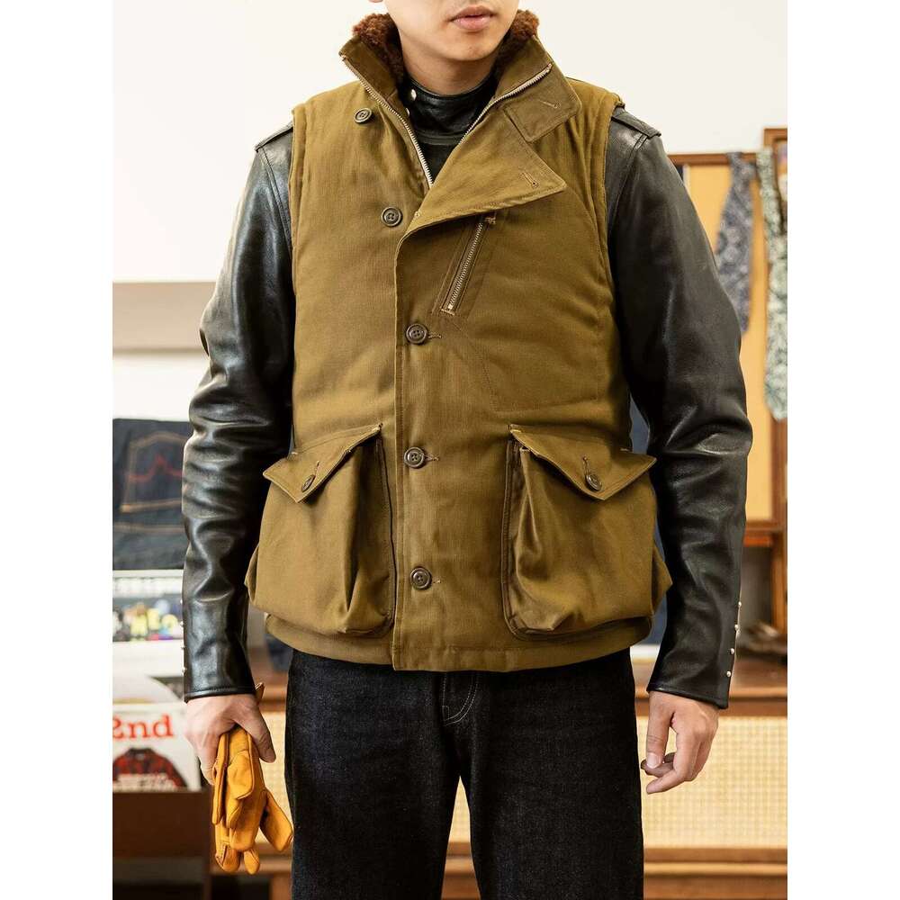 Red Tornado Heavy Aviators Vest Vintage Style Men's Wool Alpaca Ed Waistcoat