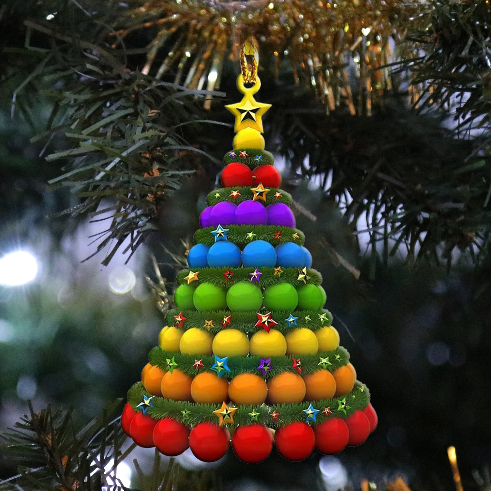 New 2022 2D Wood Christmas Decorations Bird Parrot Rooster Cows Book Colored Balls Xmas Tree Ornaments Home Decor New Year Gift