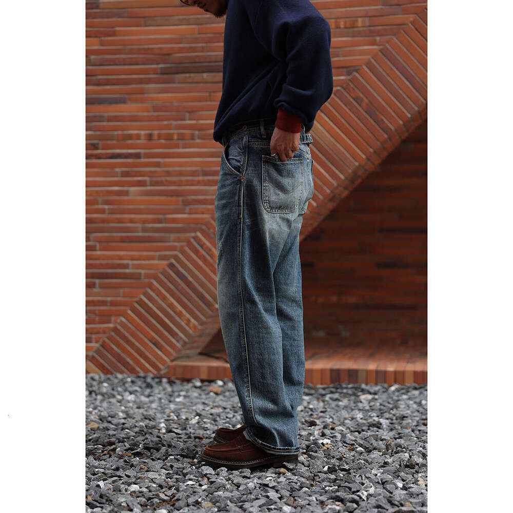 Second Order Washed Jeans Vintage Streetwear 13Oz Seedge Denim Pants For Men