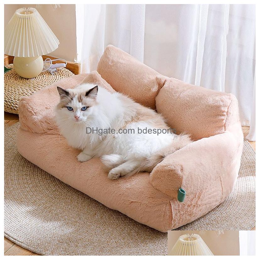 Houses & Kennels Accessories Cozy Cat Bed Nest Winter Warm Sofa House For Cats Small Dogs Comfortable Plush Puppy Kennel Drop Deliver Dheqq