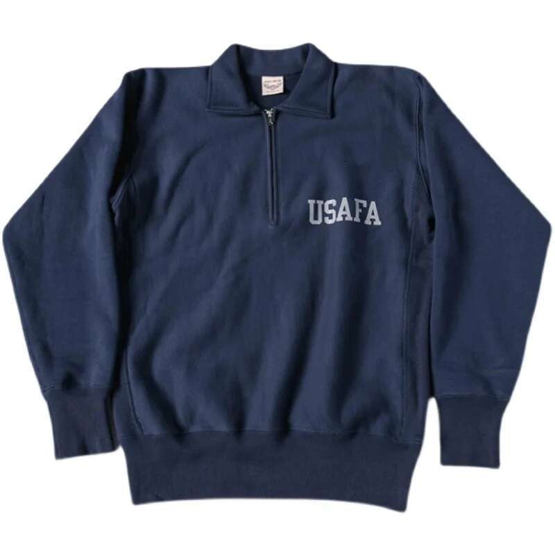 Non Stock Quarter-Zip Sweatshirt Men's Long-Sleeve French Terry Cotton Pullover