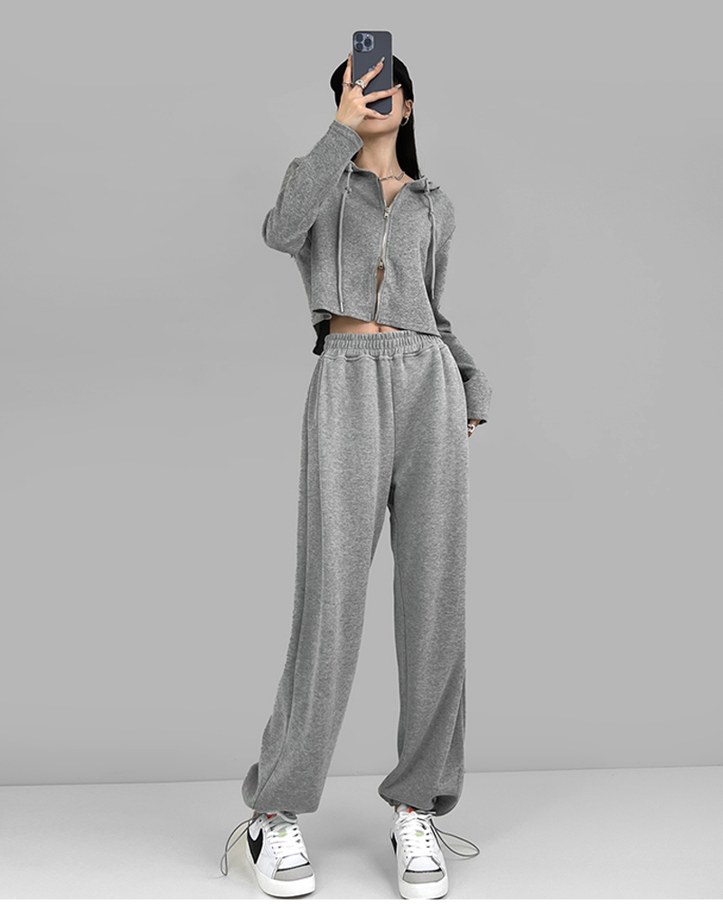 Sports women's trousers wide-legged trousers spring and autumn thin section high waist loose thin sports trousers idle wide-legged women's t