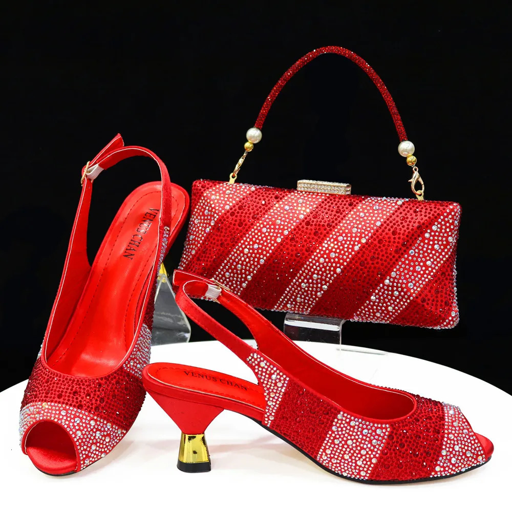 Doershow Arrival African Wedding and Bag Set gold Color Italian Shoes with Matching Bags Nigerian lady party HTY1-26 241030
