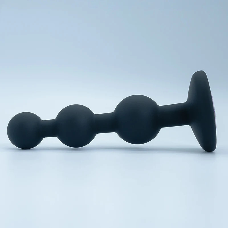 Black Silicone 3 Ball Anal Beads Sex Anal Plug Crystal Base Butt Plug Analplug But Plug Anal Trainer Toys Sex Toys For Woman 241031