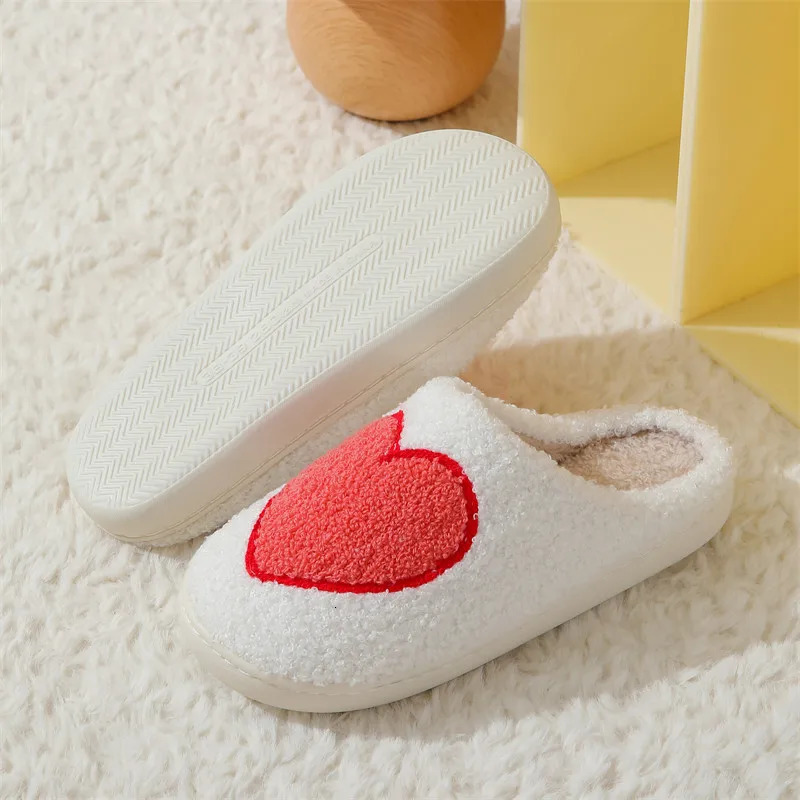 Autumn and Winter Womens Indoor Sliding Block Mens Cotton Anti slip Soft and Warm Sliding Block Home Shoes Couple Simple Plush Sliding Block 241031
