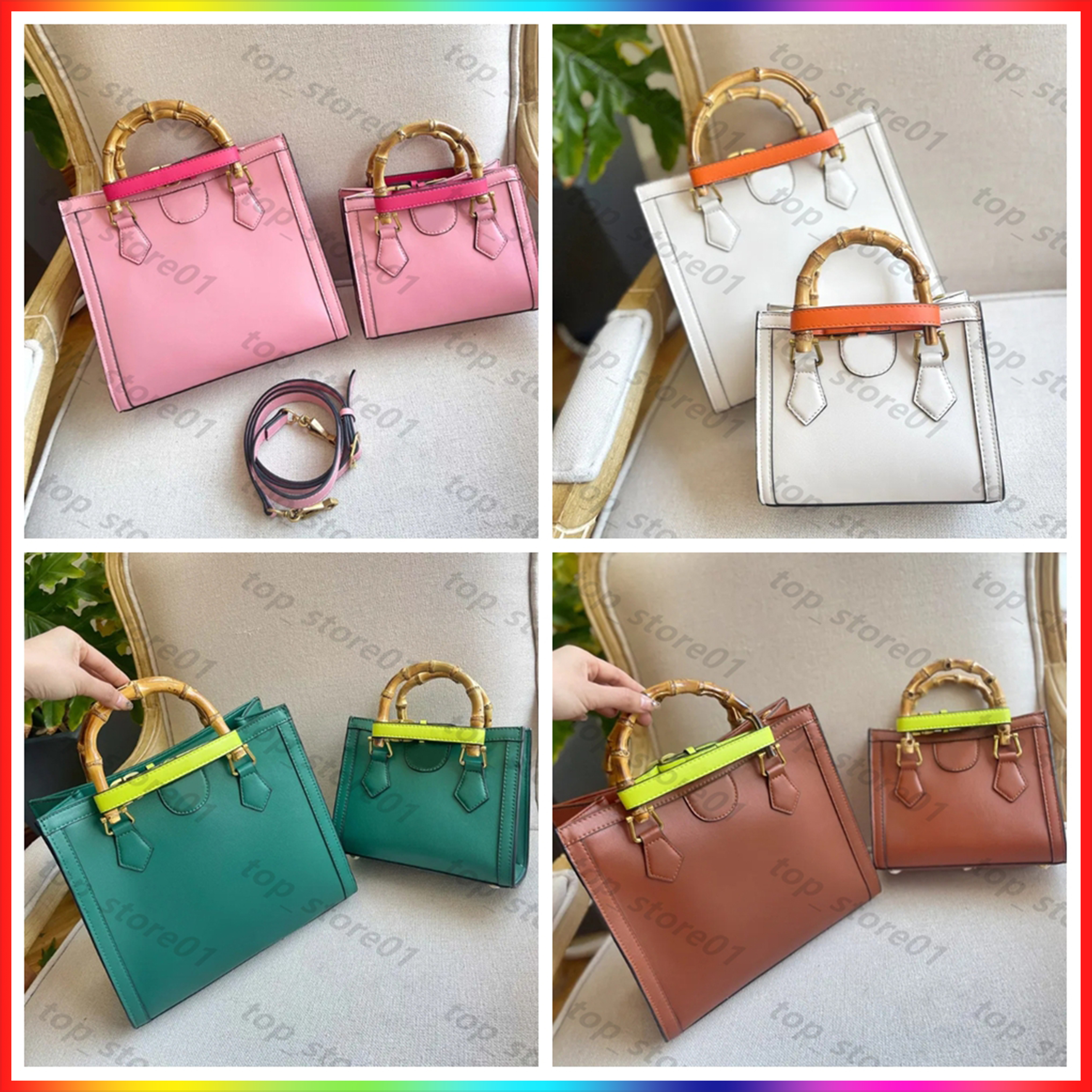 7A Quality Designe Bamboo Handbags Women Shoulder Bag Bamboos Saddles Totes Crossbody Shopping Bag woman Fashion Purses Adjustable Shoulder Strap Messenger Bag