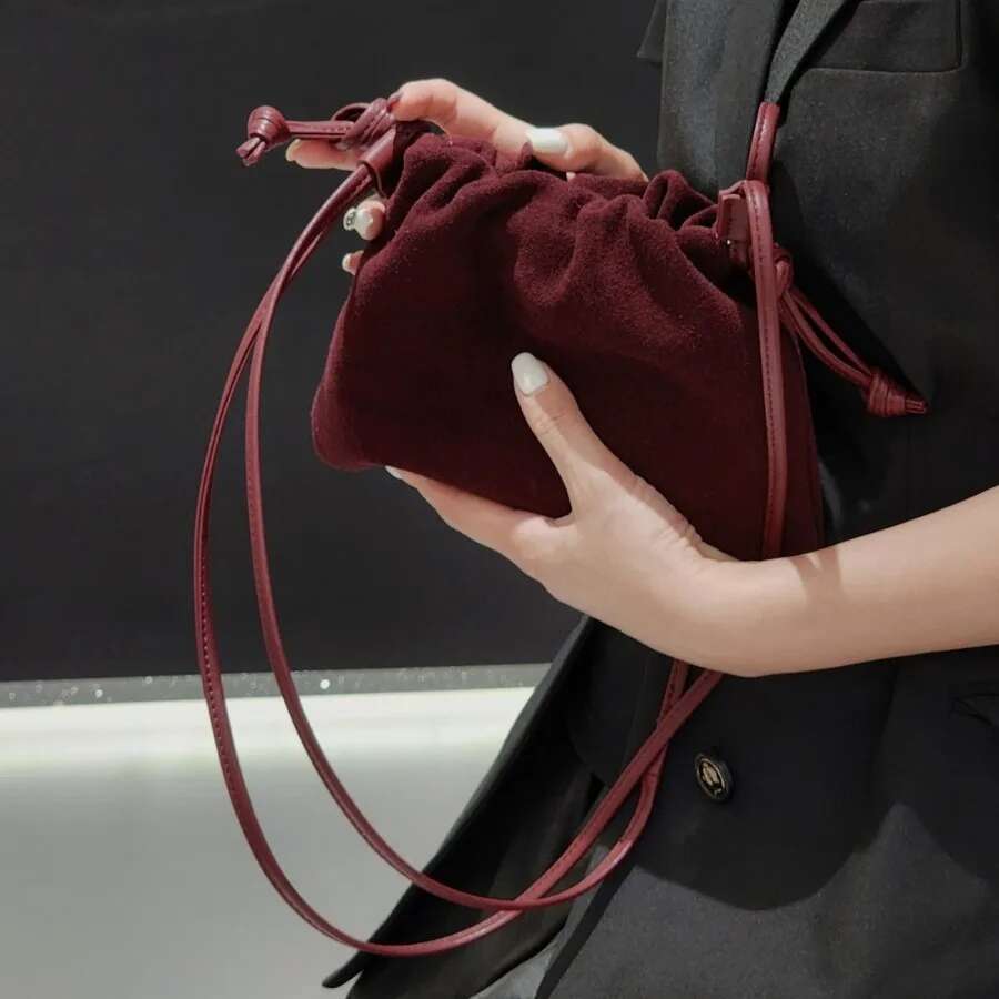 2024 Autumn And Winter New Suede Leather Shoulder Crossbody Bag Handbag