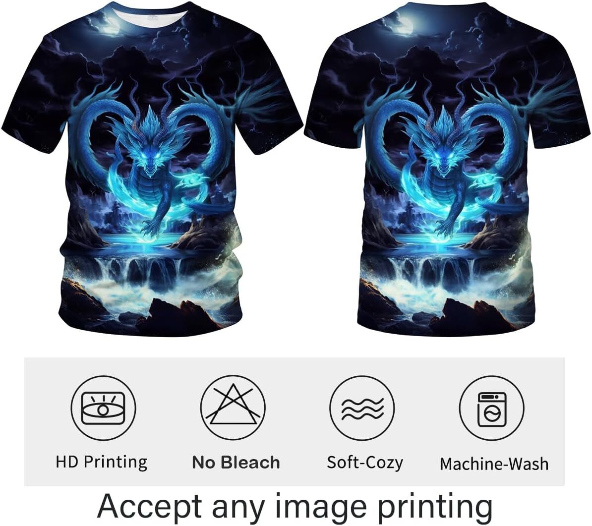 Mens T shirt Mens T shirt Traditional Chinese Dragon T-Shirt Funny Anime Graphic Super cool fashion Tee Shirt tee Casual tops summer clothes tee Casua