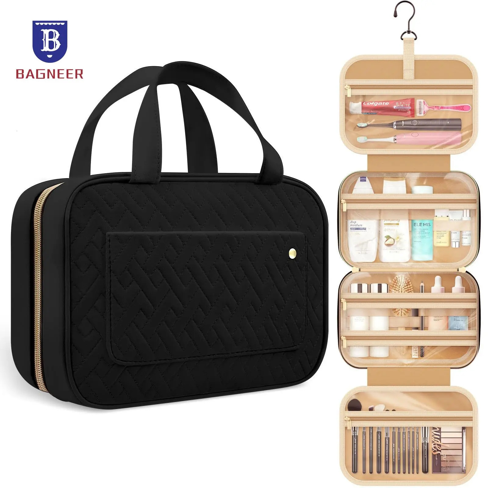 Folding travel organizer hangs toilet makeup bag womens makeup bag storage waterproof beauty bag 241031