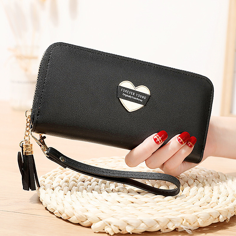 New designer women's hardware love long style fresh exchange multifunctional buckle mobile wallet