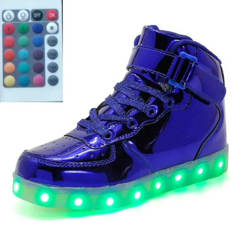 Size 2542 Remote Control USB LED Shoes for Children Adult Feminino Tenis Kids Boys Girls Luminous Sneakers with Lights 241030