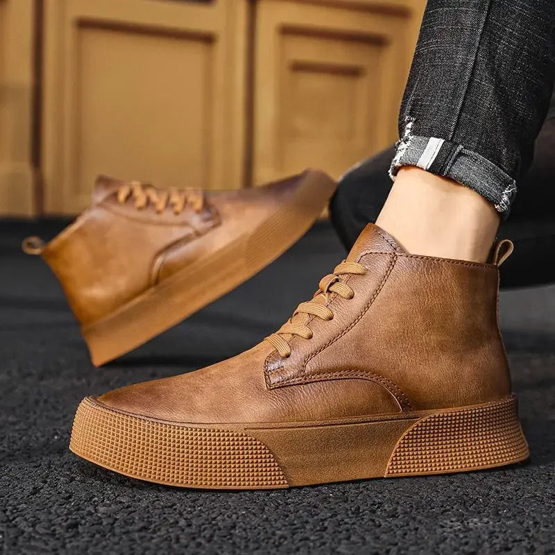 Rubber shoelaces mens shoes anti slip boots Y2k casual fashion sales discounts promotion shoes retro low-priced classic 241031
