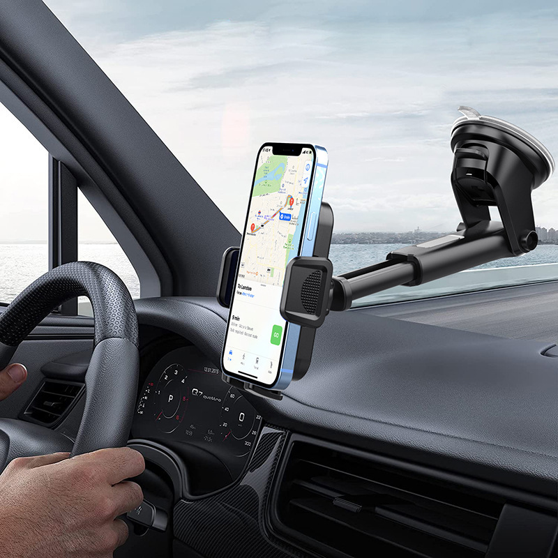 New The New Popular Car Mobile Phone Holder Dashboard Suction Cup Retractable Long Pole Air Outlet Cross Border Export Wholesale
