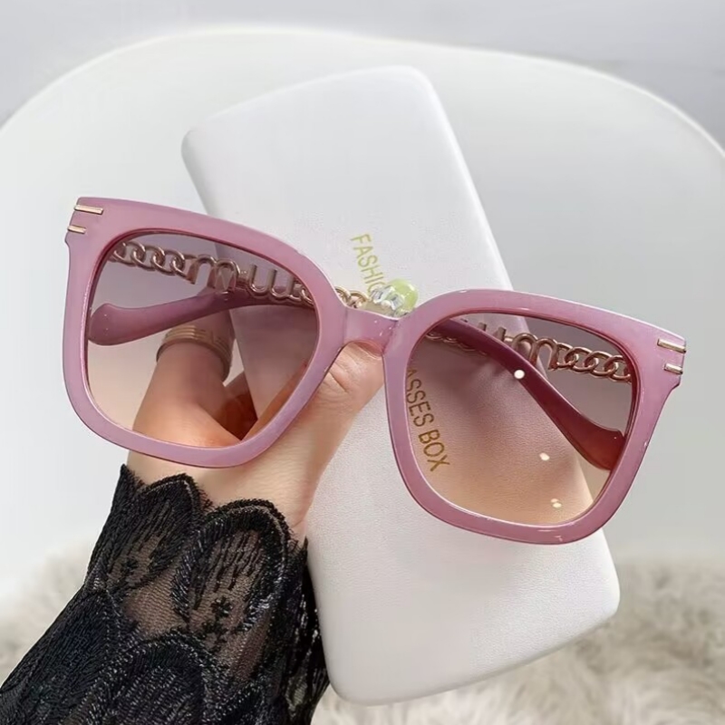 Top tier sunglasses, Polaroid lenses, high-end women's eyeglass frames, vintage metal sunglasses, modern retro high-end fashion versatile D0039