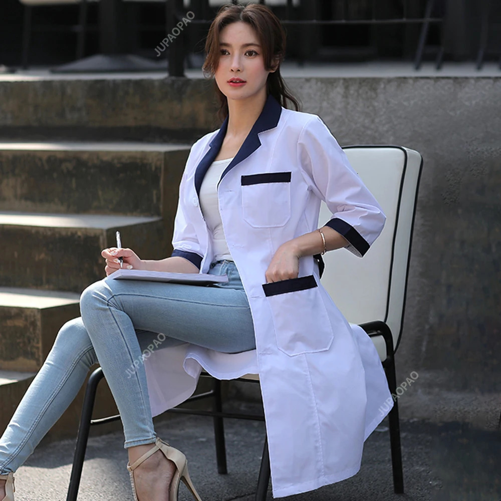 Beauty Institution Nursing Scrub High Quality Coat Nurse Accessories Neutral Scrub Laboratory Nurse Doctor White Coat Uniform 241031
