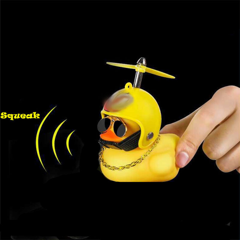 New Motor Yellow Ornaments With Helmet For Bike Without Lights Auto Accessories Duck In The Car Interior Decoration
