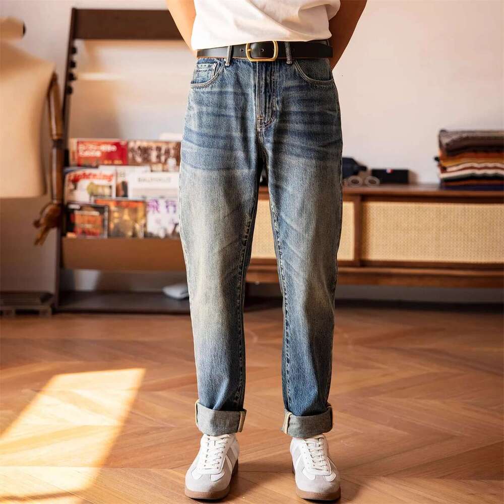 Red Tornado Vintage Wash 705 Jeans Slightly Tapered Fit Light Blue Men's Casual Denim Pants