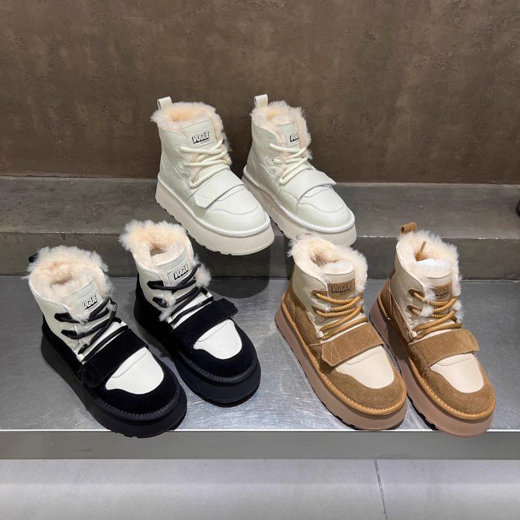 2024 new free shipping designer snow boots for womens black white brown Thick bottom Velcro with plush thickened insulation size 35-40 cad1