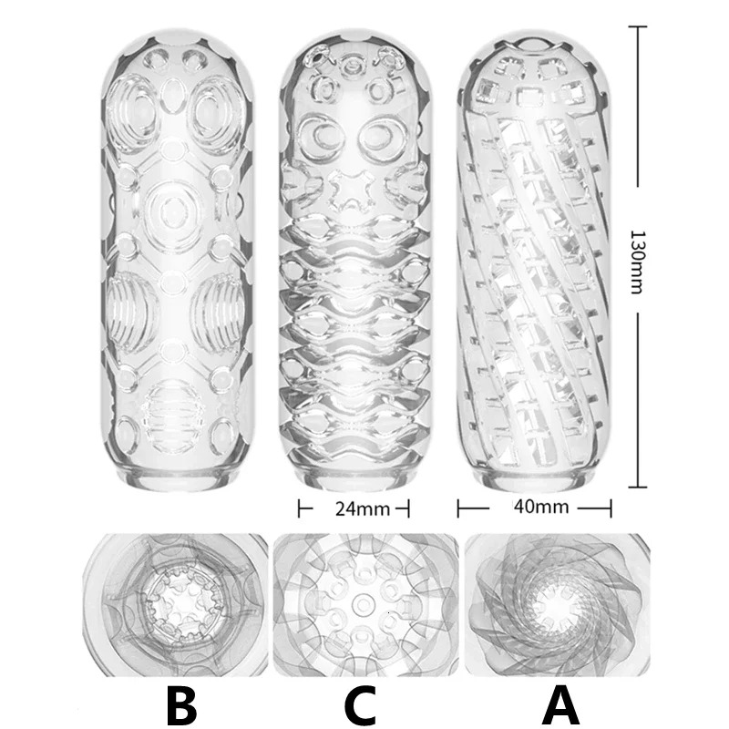 masturbator Transparent Male Masturbate Cup Penis Sex Toys for Men Endurance Exercise Soft Pussy Aircraft Cup Artificial Vagina Cock Sleeve
