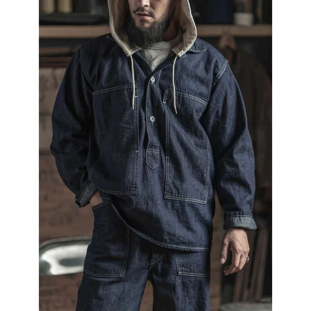 Red Bronson 1935 Army CCC Fatigue Jumper Men's Denim Overshirt Vintage Workwear
