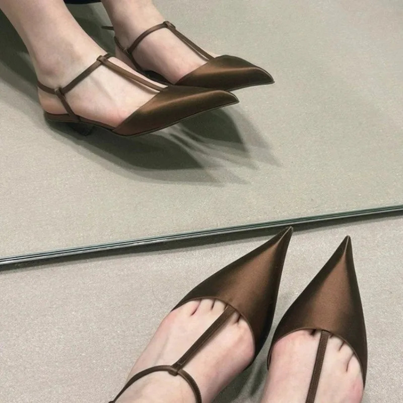 Shoes for Women Sexy Pointed Toe Womens Sandals Comfortable Low Heel Trendy Sandal Simple Versatile Large Size Pumps 241031