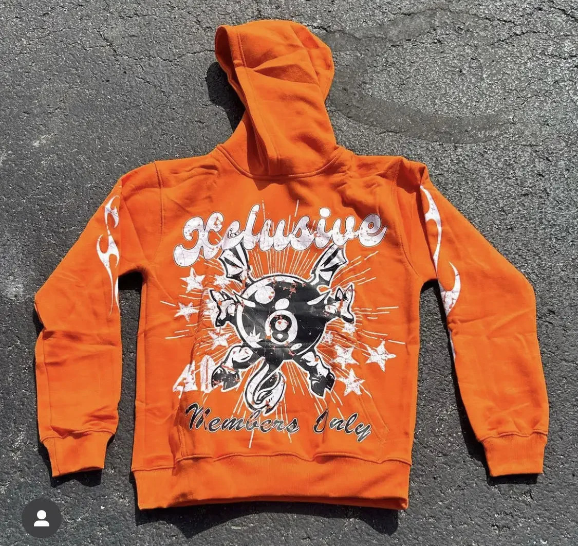 2024 American retro sweatshirt personalized zipper hoodie letter star trendy sweatshirt hip-hop couple street casual top 241031